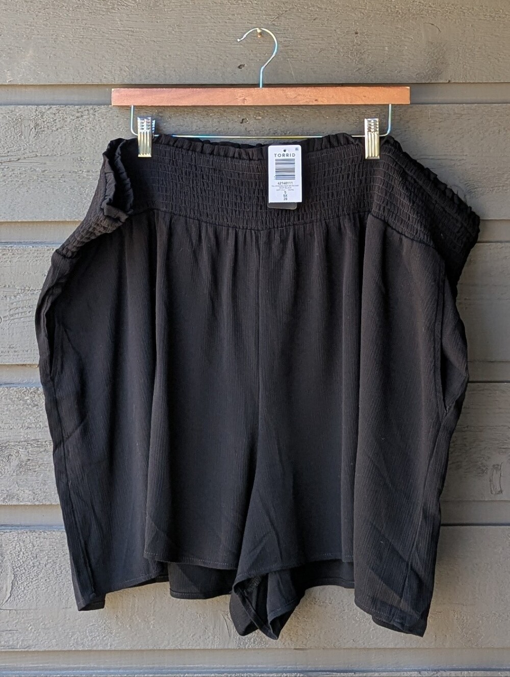 NWT Torrid Pull-On Washable Gauze High Rise Short Black Size 5X / 28 Pockets